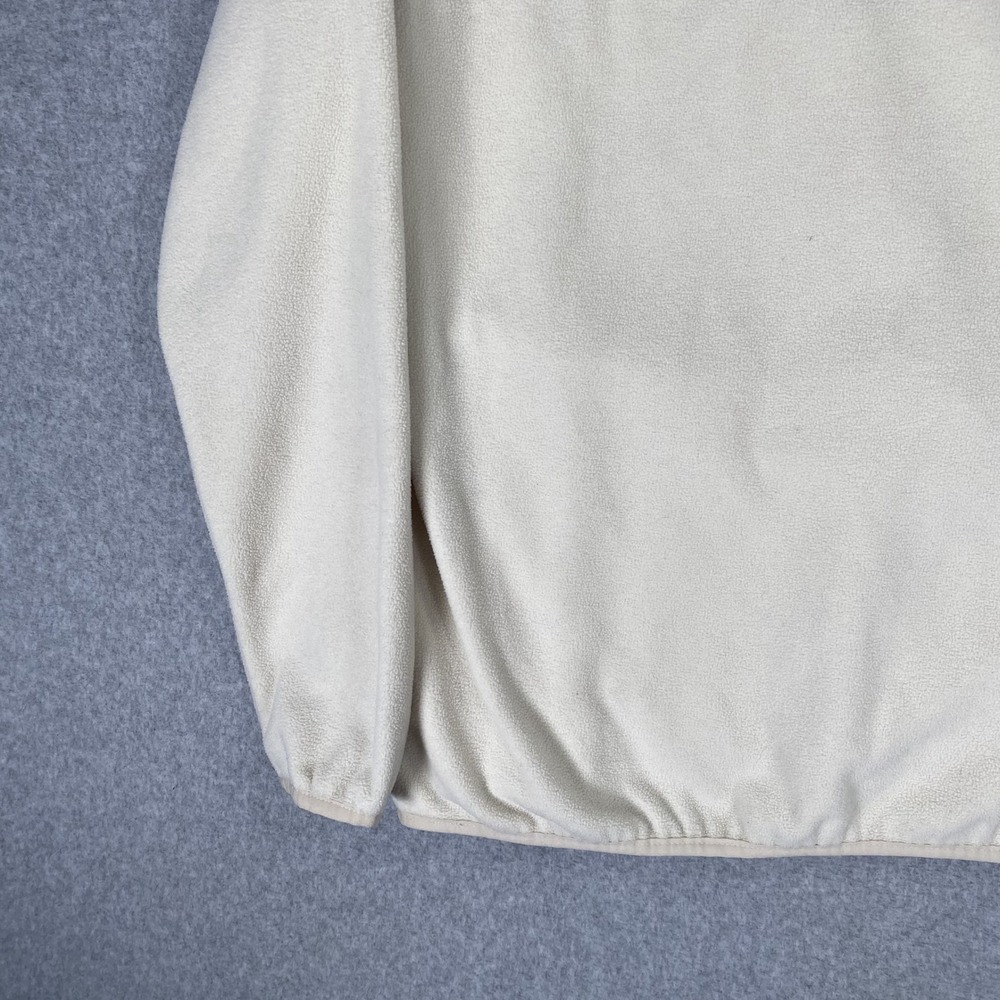 Columbia Fleece Pullover Womens Medium Cream Brown Snap Neck - Picture 9 of 16